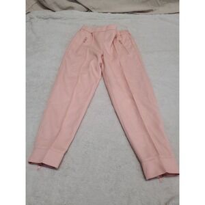 J. Crew Pink Wool Blend Zip Tapered Cropped Pants‎ 0 Petite Basic Simple Preppy